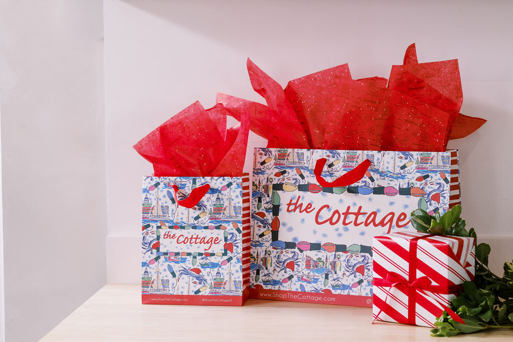 Holiday Shopping Bags and Christmas Wrapping Paper